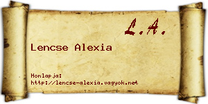 Lencse Alexia névjegykártya